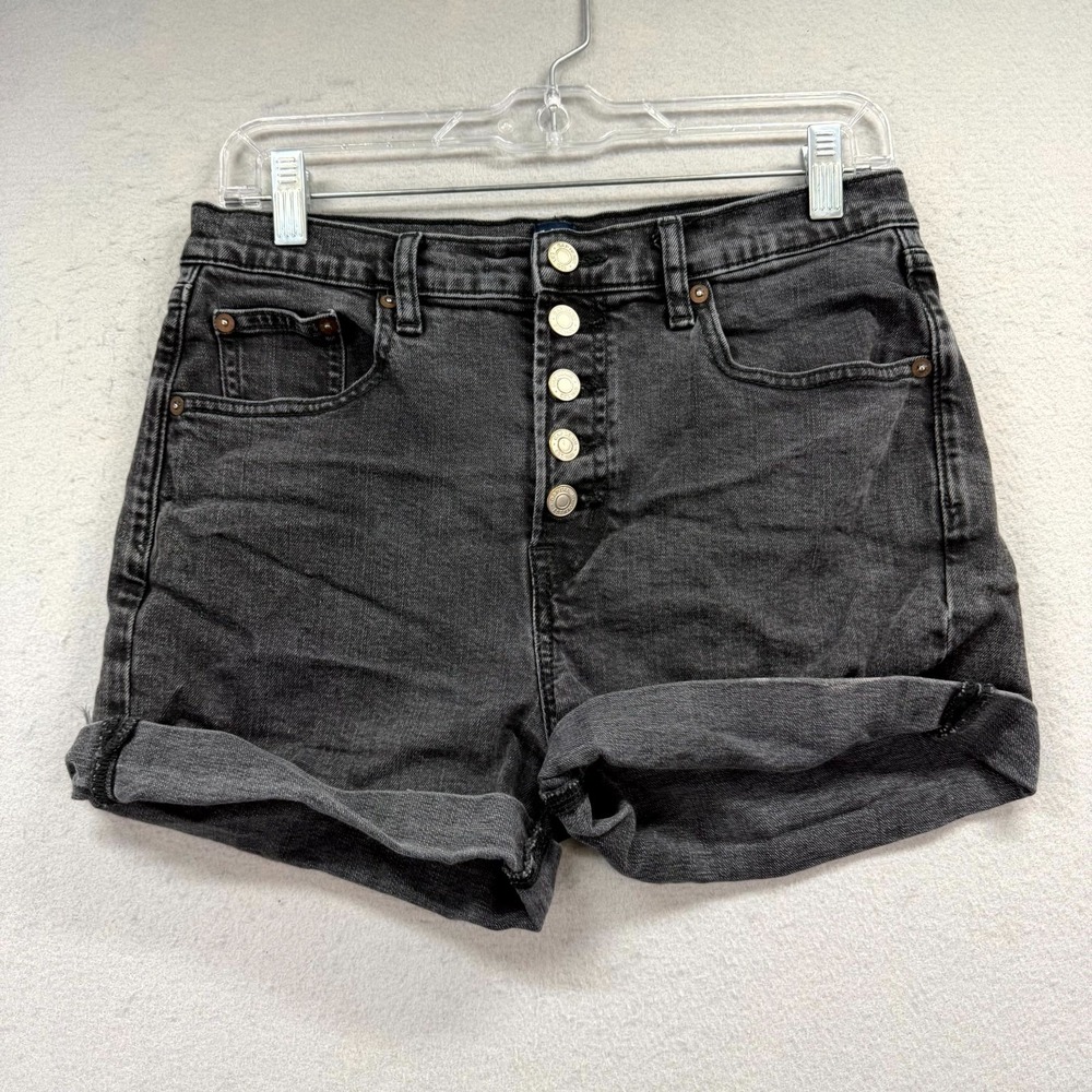 Gap Jean Shorts Womens 6/28 Fits W30* Gray Denim Jorts Cuffed Hem Button Fly Y2K